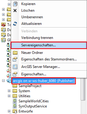 Registrieren der Daten beim ArcGIS-Server Registrieren der Daten beim ArcGIS-Server