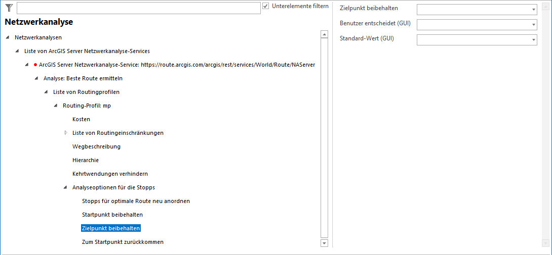 Konfiguration Zielpunkt beibehalten Konfiguration Zielpunkt beibehalten
