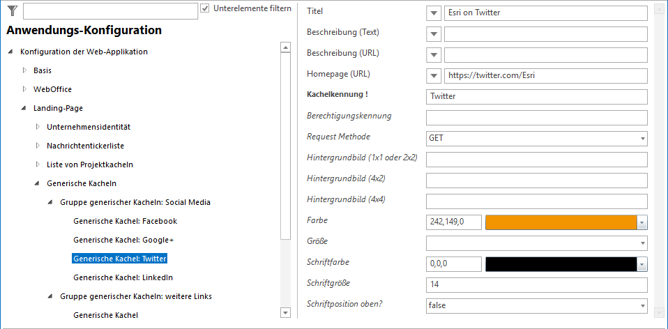 Konfiguration - generische Kachel Konfiguration - generische Kachel