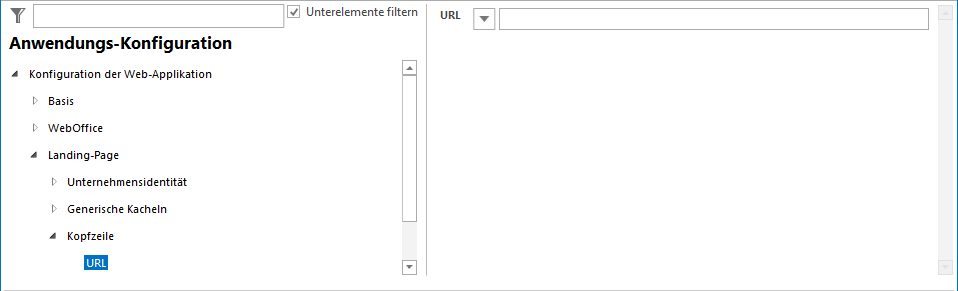 Konfiguration - URL (Kopfzeile) Konfiguration - URL (Kopfzeile)