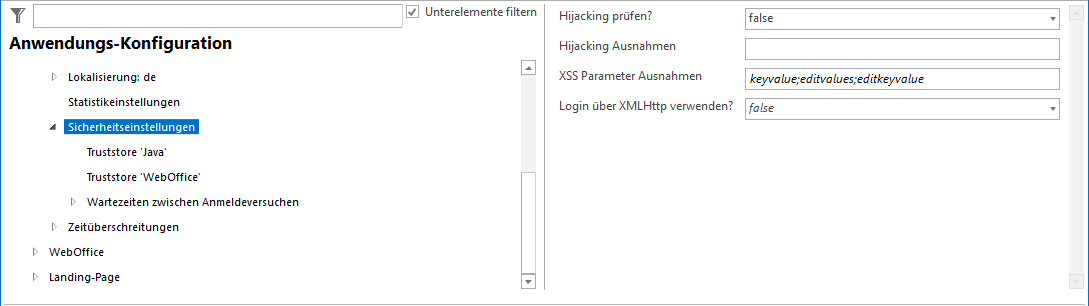 Konfiguration - Sicherheitseinstellungen Konfiguration - Sicherheitseinstellungen