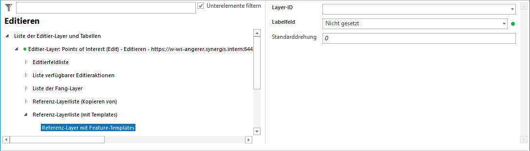 Konfiguration - Referenz-Layer mit Feature-Templates Konfiguration - Referenz-Layer mit Feature-Templates