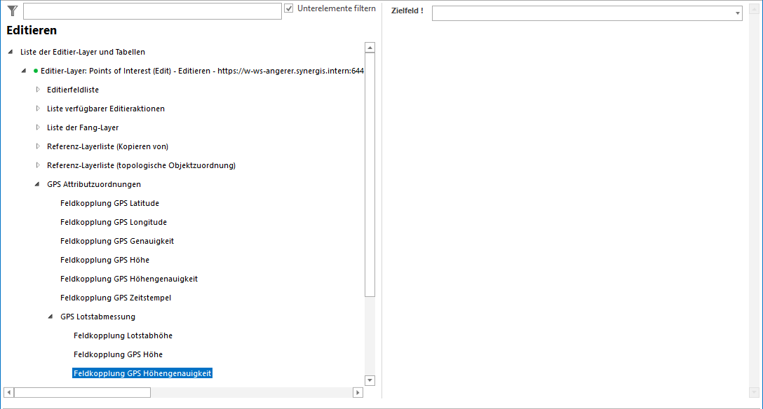 Konfiguration der GPS Attributzuordnung - Höhengenauigkeit Konfiguration der GPS Attributzuordnung - Höhengenauigkeit