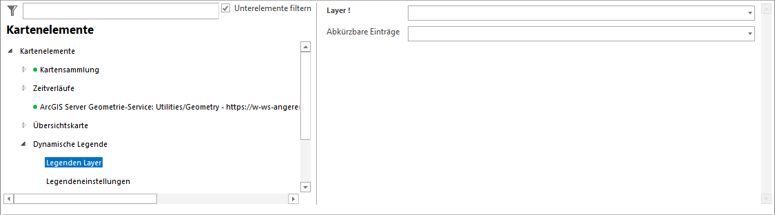 Legenden Layer Konfiguration Legenden Layer Konfiguration