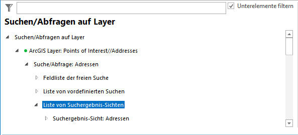 Konfiguration Liste von Suchergebnis-Sichten Konfiguration Liste von Suchergebnis-Sichten