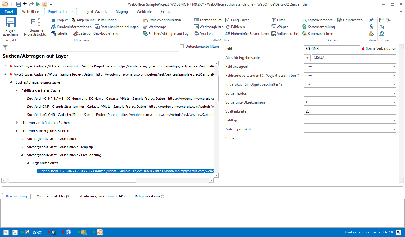 Konfiguration Ergebnisfelder Konfiguration Ergebnisfelder