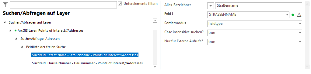 Konfiguration Suchfeld Konfiguration Suchfeld