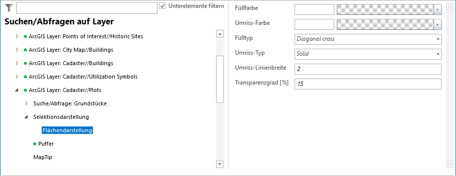 Konfiguration Flächendarstellung Konfiguration Flächendarstellung