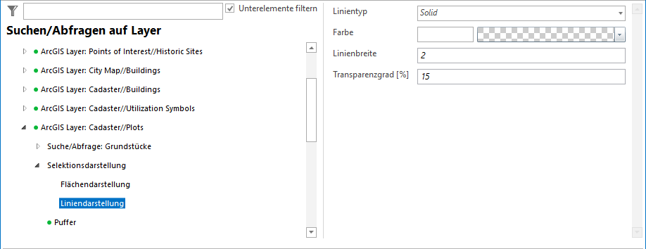 Konfiguration Liniendarstellung Konfiguration Liniendarstellung