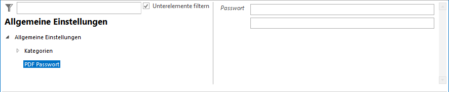 Konfiguration - PDF Passwort Konfiguration - PDF Passwort