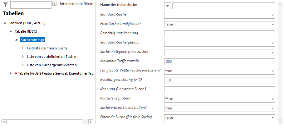 Konfiguration einer Tabellensuche Konfiguration einer Tabellensuche